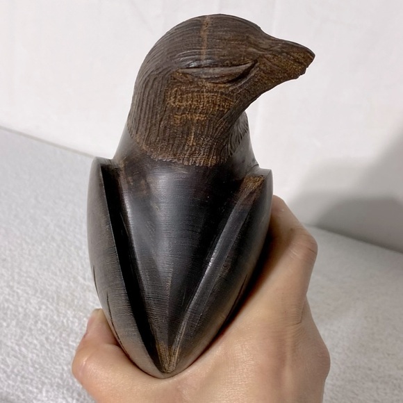 Vintage Handcrafted Hand Carved Wooden Bird Sculpture - Picture 7 of 10